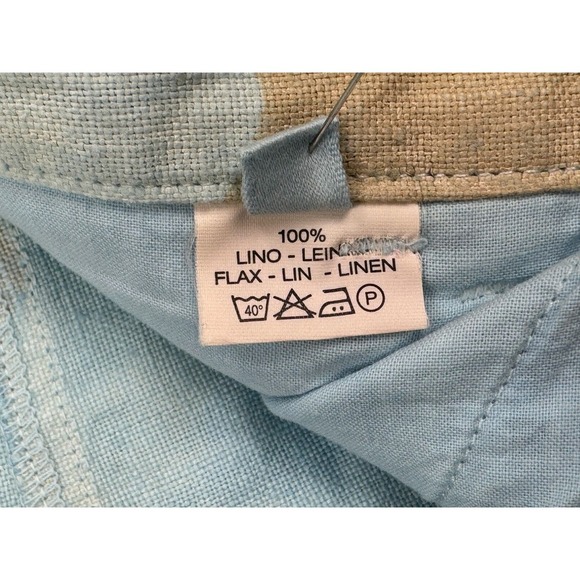 120% Lino Italy Camo Linen Flare Pants‎ Women 42 S Zip Closure 5-Pockets RARE! - Picture 7 of 12